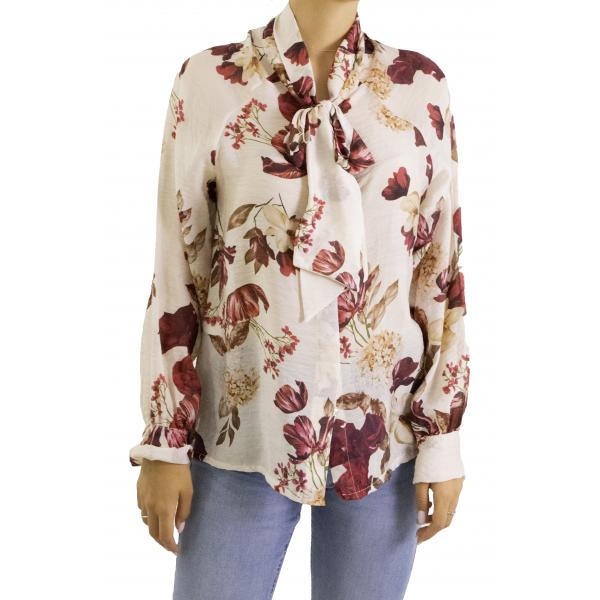 Camicia fantasia con fiocco